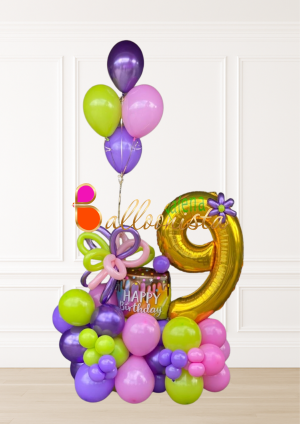 Organic Number Balloon Arrangement