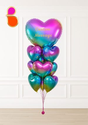 Premium Personalised Gradient Hearts Bouquet