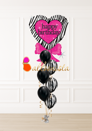 Holographic Zebra Birthday Arrangement
