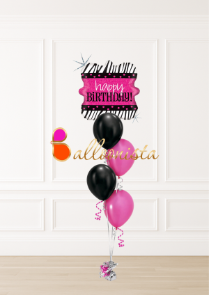 Holographic Zebra Birthday Arrangement