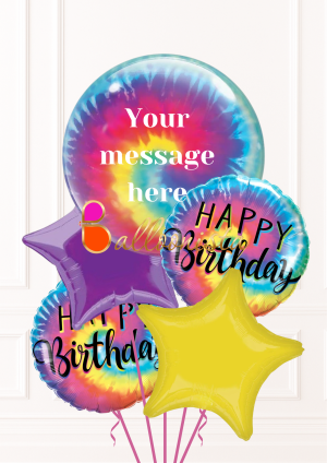 Personalised Tie Dye Birthday Bouquet